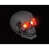 LED Skull Statue Light for Halloween Bar Table Decor, Night Light Resin Skull Prop Horror Haunted House Party Ornament Decoration with LED Light Up Eyes Desk Lamp for Cool Holiday or Birthday Gift