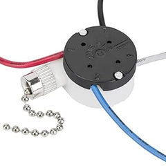 Ceiling Fan Switch Zing Ear ZE-208s E89885 3 Speed 4 Wire Pull Chain Switch Fan Light Switch Replacement Part with 4 Pre-Installed Wires(Nickel Chain)