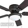 Portage Bay 50251 Hugger 52" Matte Black West Hill Ceiling Fan with Bowl Light Kit