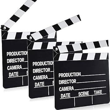 10 Pieces Movie Film Clap Board, 7 x 8 Inch Cardboard Movie Clapboard Movie Directors Clapper Writable Cut Action Scene Board for Movies Films Photo Props(White)