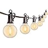 Outdoor String Lights 25 Feet G40 Globe LED Patio Lights with 13 Edison Plastic Bulbs(1 Spare), Waterproof Connectable Hanging Lights for Porch Decor
