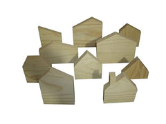 10 wooden house shapes, wooden house, unfinished block house, wood house, unfinished wooden house