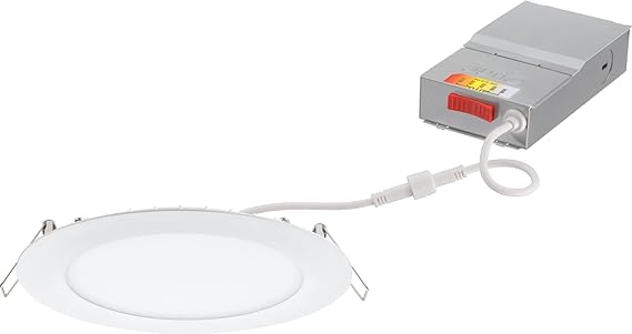 Juno WF6 SWW5 90CRI MW M6 Round Baffle LED Downlight, 120 Volts, 2700K/3000K/3500K/4000K/5000K, Triac Dimming, 6-Inch, Matte White