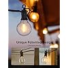 Outdoor String Lights 25 Feet G40 Globe LED Patio Lights with 13 Edison Plastic Bulbs(1 Spare), Waterproof Connectable Hanging Lights for Porch Decor