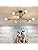 DELIPOP Sputnik Light Fixture, 6-Light Black Gold Semi Flush Mount Ceiling Light, Mid-Century Modern Ceiling Light Fixture for Living Room, Kitchen, Dining Room, Bedroom