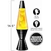 Lava Original Lamp 14.5'' Vinyl Record Grooved Base - Yellow Wax and Orange Liquid - Home Décor Motion Lamp - 2017