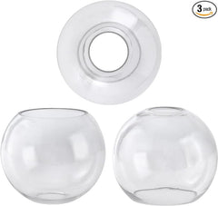 GoldSwift 3 Pack Clear Glass Globes for Light Fixtures Replacement, 5.9" Diameter, Clear Round Glass Globe Lampshade Cover for Pendant Light Wall Sconce Chandelier, 1-5/8 Inch Fitter