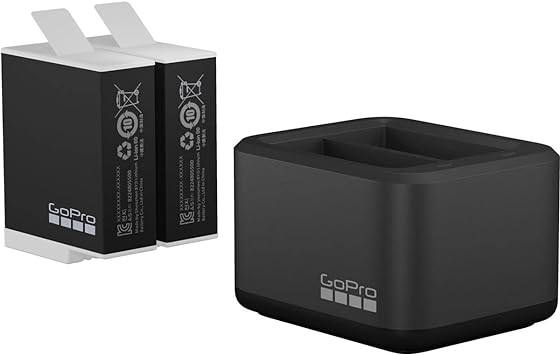 GoPro Dual Battery Charger + 2 Enduro Batteries (HERO11 Black/HERO10 Black/HERO9 Black) - Official GoPro Accessory