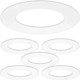 Amico 24 Pack Goof Rings for 6 Inch Recessed Lights White Can Light Goof Trim Ring, Outer Diameter 8.6-inch, Inner Diameter 6.2-inch, Durable Plastic Design, Flush Mount