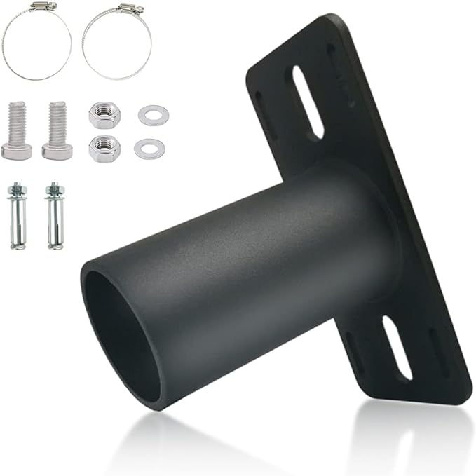 Tenon Slip Fitter Adapter for Led Parking Lot Light,90 Degree 2-3/8 inch Light Fixture Mounting Bracket Rustproof Rainproof,Black Metal Pole Mounting Bracket for Barn Shoebox Led Lights Outdoor