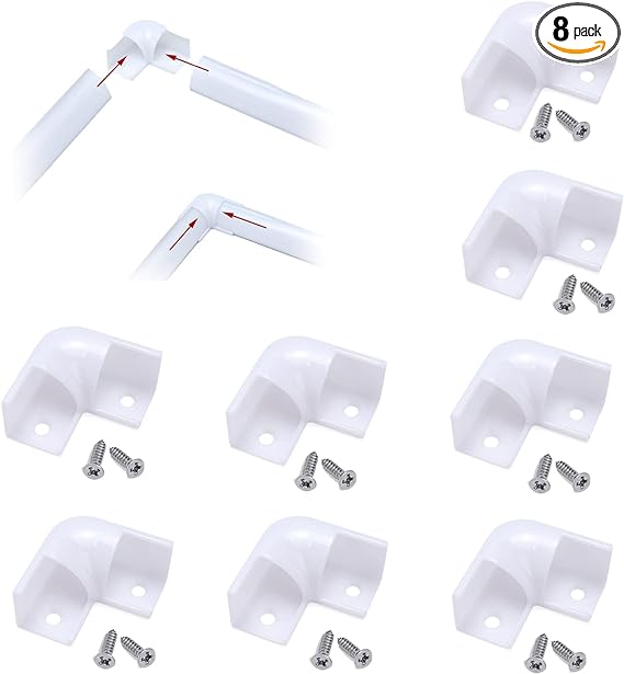 Muzata 8PACK LED Channel Corner Connector Kit L-Shape for V1SW V-Shape Strip Light Aluminum Channels System, 90 Degree Adaptor, LC08 Series LA2 LC2