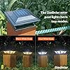 SIEDiNLAR Solar Post Lights Outdoor 2 Modes LED Deck Fence Cap Light for 4x4 5x5 6x6 Posts Patio Garden Decoration Warm White/Cool White Lighting Black (2 Pack)