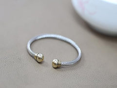 UNY JEWEL Bracelet Designer Brand Inspired Women Jewelry 4.5mm Thin Twisted Cable Wire Bangle Gem Stone Christmas Day Gift