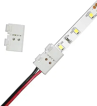 Biantie La 2-Pin 8mm Solderless LED Strip Connectors Unwired Clips - DIY Strip to Wire Quick Connection for 12v 24v Single Color SMD 3528 2835 Led Strip Lights (Pack of 10)