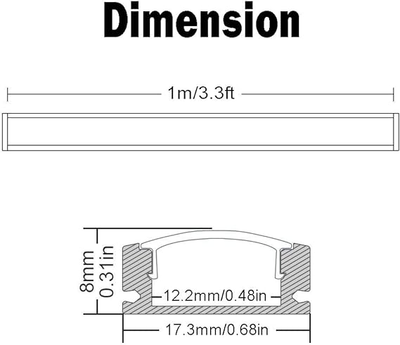 StarlandLed 10x1m Aluminum Channel for LED Strip Lights Installation,Easy to Cut,Professional Look,U-Shape LED Cover Diffuser Track with Complete Mounting Accessories for Indoor