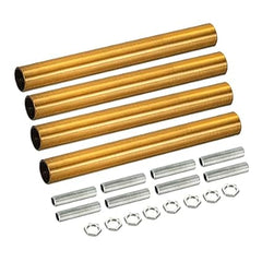 MECCANIXITY Threaded Extension Rod, 3.94" Lamp Pipe with Connector Light Fixture for Pendant Light Island Lighting Chandeliers Stems, Gold Bronze 4 Set
