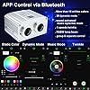 AZIMOM Dual Port 16W Twinkle Bluetooth Fiber Optic Lights Star Ceiling Light Kits Mixed860pcs*13.1ft Fibers Strands Sound Activated RGBW APP/Remote Light Engine for Car Home Starlight Headliner Decor