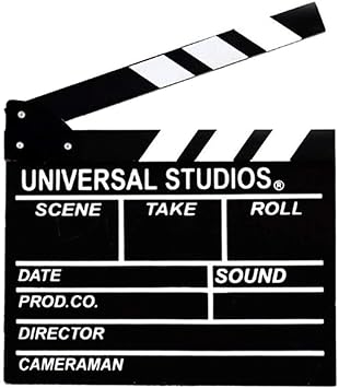 BIGOTTERS Movie Film Clap Board, 12"x11" Hollywood Clapper Board Wooden Film Movie Clapboard Accessory with Black & White