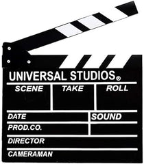 BIGOTTERS Movie Film Clap Board, 12"x11" Hollywood Clapper Board Wooden Film Movie Clapboard Accessory with Black & White