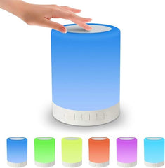 Alenbrathy Night Light, Bluetooth Speaker Bedside Lamp with Wireless, Smart Touch Dimmable Color Outdoor Table Lamp, Hands-free Speakerphone, Sleeping Lamp, Best Gift for Men Women Teens Kids Children