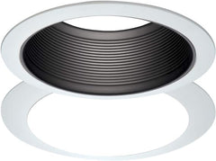 Halo 6100BB 6" White Tapered Metal Baffle Recessed Trim with 2 White Rings, Narrow and Wide, Black