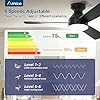 Amico Ceiling Fans with Lights, 42 inch Low Profile Ceiling Fan with Light and Remote Control, Flush Mount, Reversible, 3CCT, Dimmable, Noiseless, Black Ceiling Fan for Bedroom, Indoor/Outdoor Use