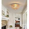 Q&S Boho Chandelier Wood Beaded Flush Mount Ceiling Light Fixtures for Nursery Baby Bedroom Kitchen Hallway,Oak White Finish,2-Lights