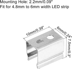 MECCANIXITY Rope Light Mounting Clips, Wall Channel Mounting Holder Accessories for 4.8mm to 6mm LED Neon Strip, Stainless Steel, Pack of 50