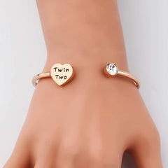 Gzrlyf Twin Cuff Bracelets Twin One Twin Two Jewelry Twin Gifts for Twins