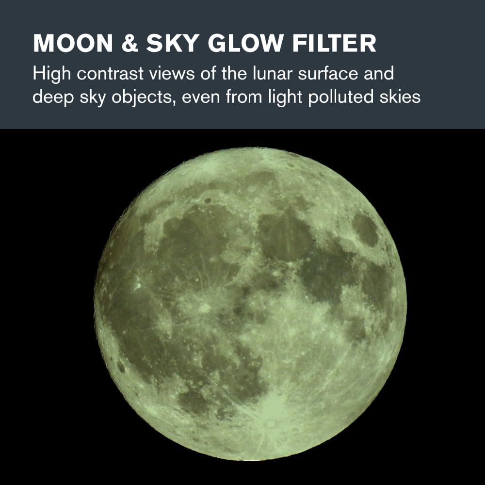 Celestron – Telescope Moon Filter – Eyepiece Accessory – Reduces Moon Glare and Enhances Lunar Crater Details – Great for Full Moon Observing – Works with Any Telescope That Accepts 1.25" Eyepieces