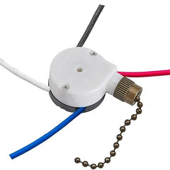 Ceiling Fan Switch Zing Ear ZE-208s E89885 with 4 Pre-Installed Wires 3 Speed 4 Wire Pull Chain Switch Fan Light Switch Replacement Part (Bronze Chain)