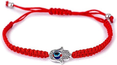 MagiDeal Red String Kabbalah Evil Eye Charm Bracelets for Protection and Luck Adjustable Hand-Woven Red Cord Thread Friendship Bracelet Amulet Jewelry (red eye)