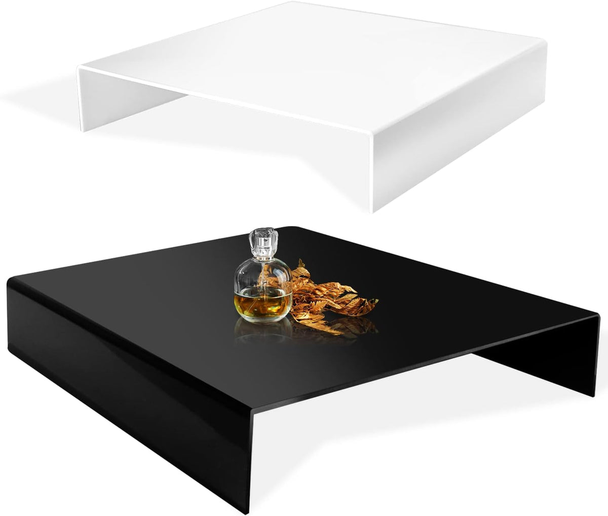 LimoStudio Table Top, 9.5 x 9.5 inch, Black & White Acrylic Reflective Display Table Kit for Product Photography, AGG838