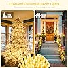 JMEXSUSS 66ft 200 LED Christmas String Lights Indoor Outdoor Waterproof, Warm White Christmas Lights Clear Wire, 8 Modes Twinkle Lights Plug in for Tree Room Bedroom Wedding Xmas Decorations