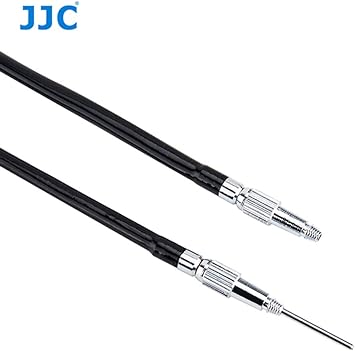 JJC TCR-70BK Black 70cm Threaded Cable Release, Mechanical Shutter Release Cable, Mechanical Cable Release with Bulb-Lock Design for Long exposures