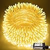 JMEXSUSS 66ft 200 LED Christmas String Lights Indoor Outdoor Waterproof, Warm White Christmas Lights Clear Wire, 8 Modes Twinkle Lights Plug in for Tree Room Bedroom Wedding Xmas Decorations