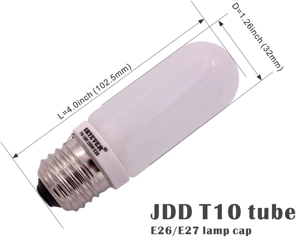 SKYEVER JDD Halogen Lamp Bulb AC 110V-130V E26 150 Watts for Photography Lighting, Modeling Light, Strobe Light and Flash Lamp, Warm White 2900K (4 Pack)