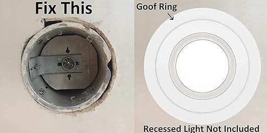 Lighting Labs 6 Pack Matte White Goof Trim Ring for 4" Inch Recessed Can Lighting Down Light, Outer Diameter 6.7 Inches, Inner Diameter 4.2 Inches