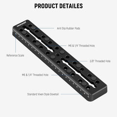 NEEWER 9"/230mm Rail Bar Vixen Style Dovetail Plate, Metal Mounting Plate Saddle with M6 1/4" 3/8" Camera Screw for Telescope Mount Adapter OTA Equatorial Tripod Sky Astrophotography, QR003