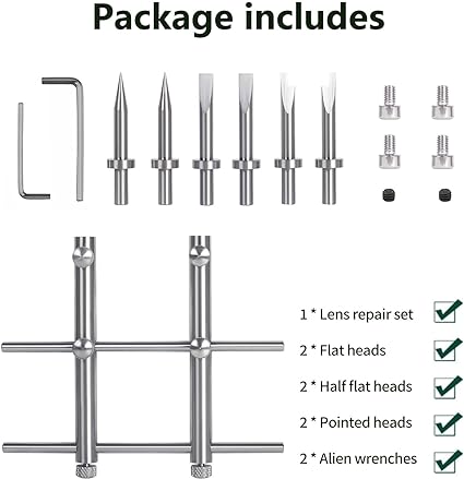 eTone Ultra Fine Photo Accessories Spanner Wrench Tool For SLR DSLR Large Format Camera Lens Repair Opening Retaining Ring Remover, Anti-Magnetic 3 Tips, 6 Screws and 2 Hexagon.