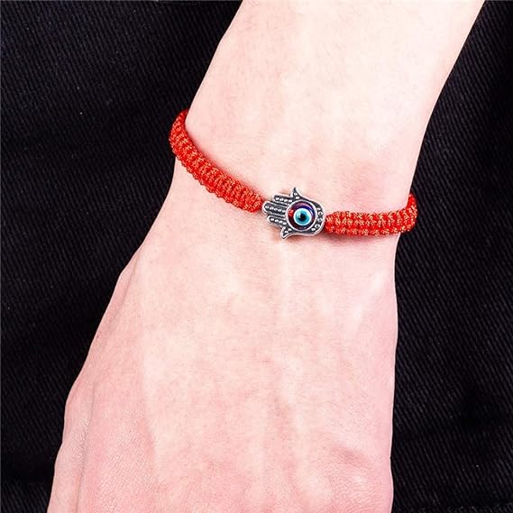 MagiDeal Red String Kabbalah Evil Eye Charm Bracelets for Protection and Luck Adjustable Hand-Woven Red Cord Thread Friendship Bracelet Amulet Jewelry (red eye)