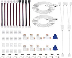 iCreating 4-Pin RGB LED Strip Light Connectors Kit - Includes L-Shape and Jumper Connectors for 5050 LED Strips and Controllers