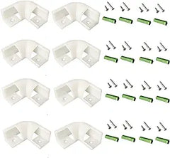 THMOOTHER 8-Pack 16MM Wide V Shape LED Strip Channel 90 Degree White Connector,Under Cabinet 45 Curved Cover profile Corner Kit,Inner Right Angle Turning link Solution With Mounting Kit (White)