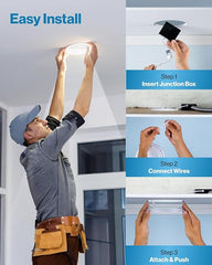 Sunco 12 Pack 4 Inch Ultra Thin LED Recessed Ceiling Lights, Baffle Trim, Selectable CCT 2700K/3000K/4000K/5000K/6000K Dimmable 10W, Wafer Thin, Canless with Junction Box