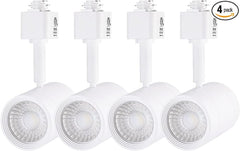 LEONLITE 4-Pack 8.5W LED Track Lighting Heads, CRI90 H Track Lighting, Dimmable Track Light Heads, ETL & ES Listed, 38° H Track Lighting Heads, 4000K Cool White, Matte White