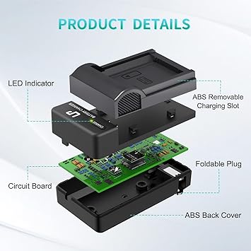 LP LP-E10 Battery Charger, Charger Compatible with Canon EOS Rebel T7, T6, T5, T3, T100, 4000D, 3000D, 2000D, 1500D, 1300D, 1200D, 1100D & More (NOT for T3i T5i T6i T6s T7i)