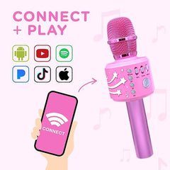 Motown Magic, Bluetooth Karaoke Microphone | Includes 30 Famous Songs |Kids Karaoke Microphone | Birthday Gift for Boys and Girls Ages 3 4 5 6 7 8+