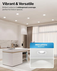 Sunco 12 Pack 5CCT Retrofit LED Recessed Lighting 6 Inch, 2700K/3000K/3500K/4000K/5000K Selectable, Dimmable Can Lights, Smooth Trim, 13W=75W, 965 LM, Damp Rated - UL Energy Star Listed