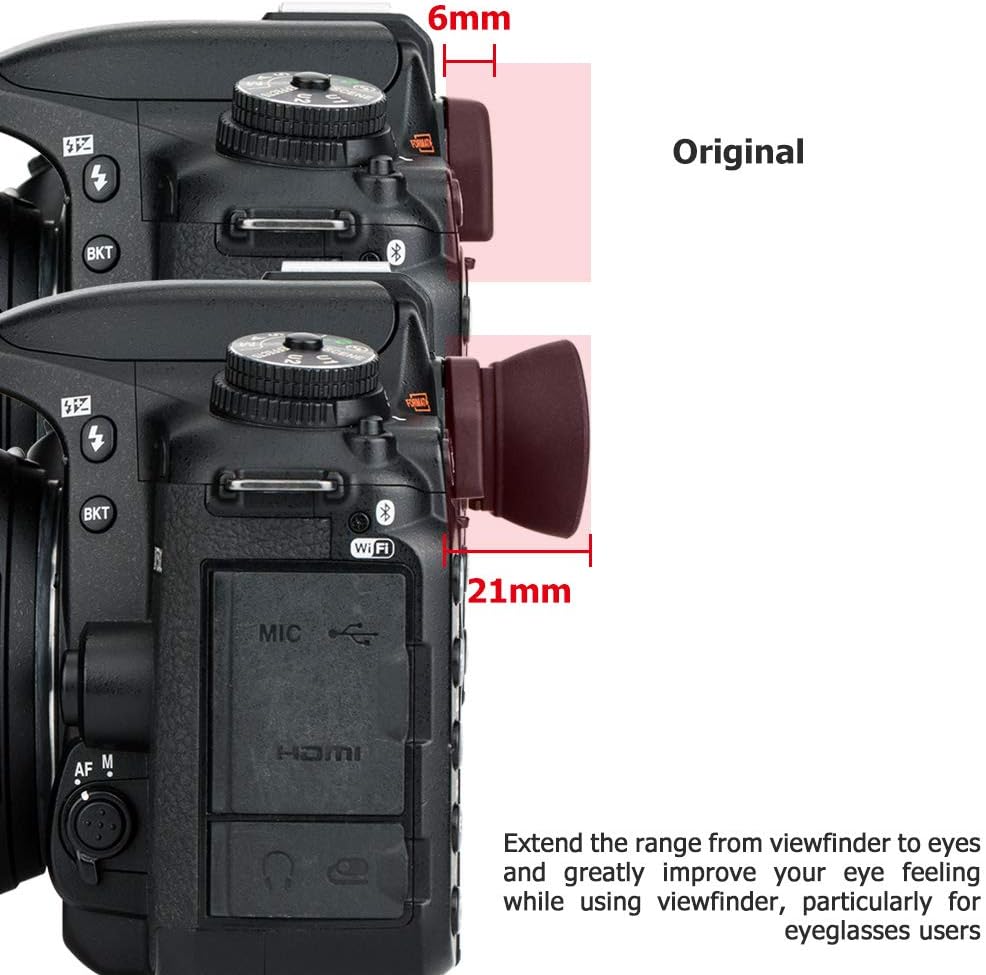 Soft Silicon Camera Viewfinder Eyecup Eyepiece Eyeshade for Nikon D780 D750 D610 D600 D7500 D7200 D7100 D7000 D5600 D5500 D5300 D5200 D5100 D5000 D3500 D3400 D3300 Replaces DK-21 DK-28 DK-25 24 23 20