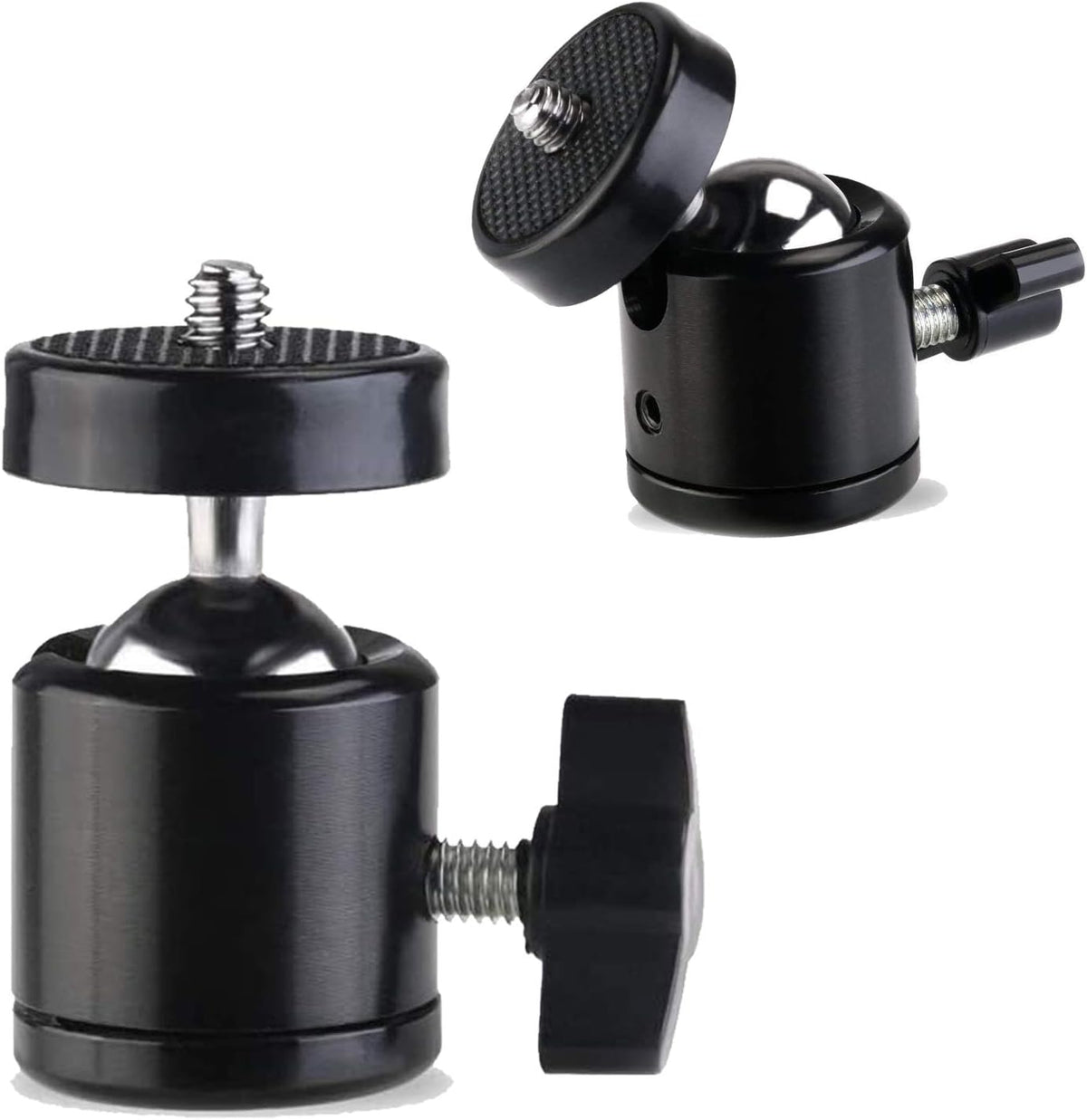 EszkozTA Universal 1/4" Swivel Mini Ball Head Screw Tripod Mount（2 Pack）, AOQIYUE 360 Degree Rotating Mount Base Adapter for DSLR Cameras HTC Vive Tripods Monopods Camcorder Light Stand…